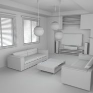 مدل سه بعدی اتاق ساده