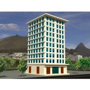 مدل سه بعدی آپارتمان با نمای سفید